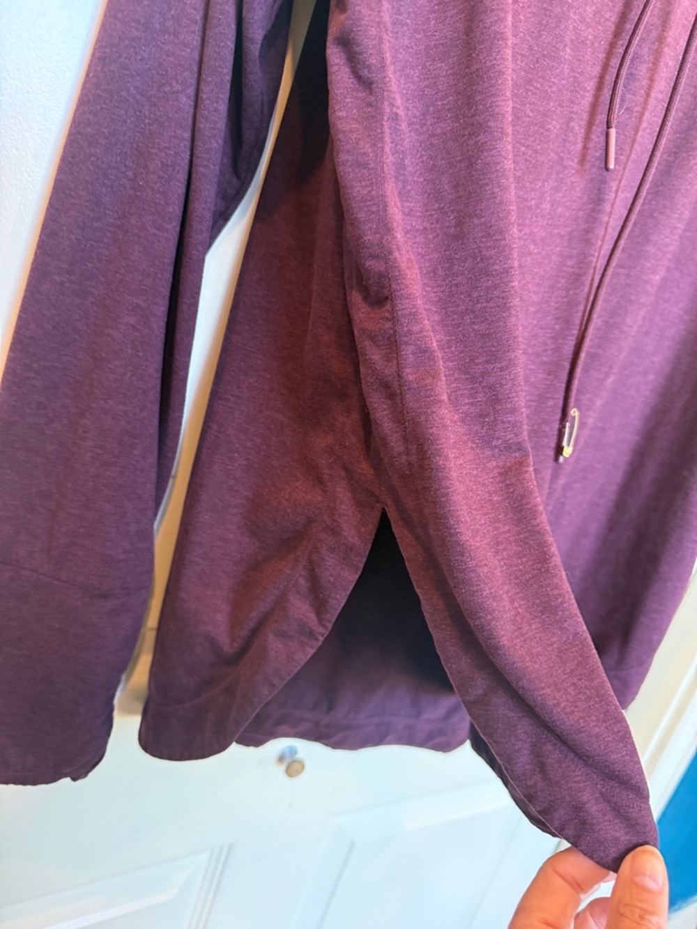 Athleta Uptempo Plum Cowl-Neck Pullover Hoodie SOFT Large L - Picture 6 of 7